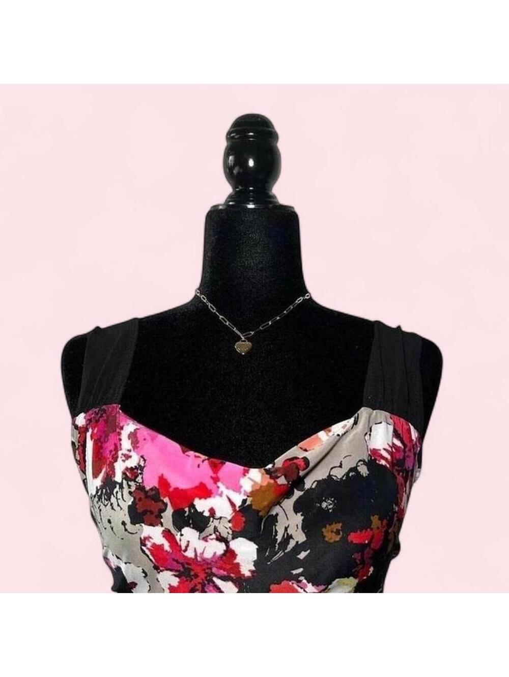 Y2K Carol Rose Vintage Floral Lightweight Top Minimalist Small - Picture 2 of 4